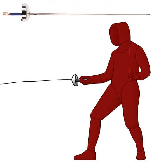 Epee and Target Area Epee and showing Target Area